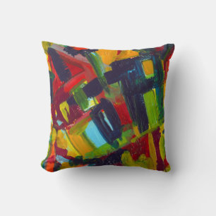 Kandinsky '304' Colourful Abstract Painting Throw Pillow