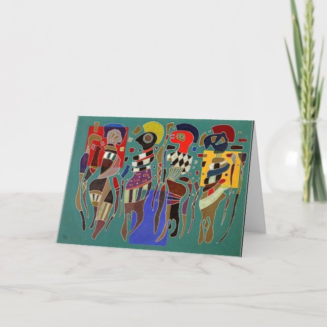 Kandinsky - 4 figures on 3 squares card (Front)