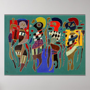 Kandinsky - 4 figures on 3 squares poster