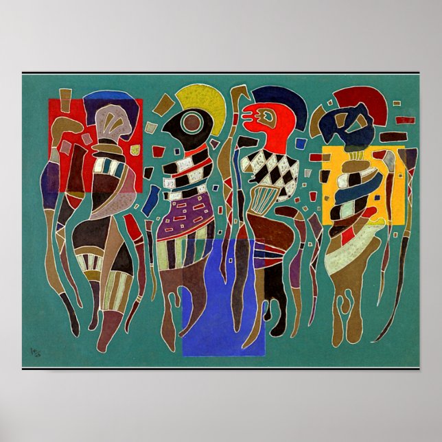 Kandinsky - 4 figures on 3 squares poster (Front)