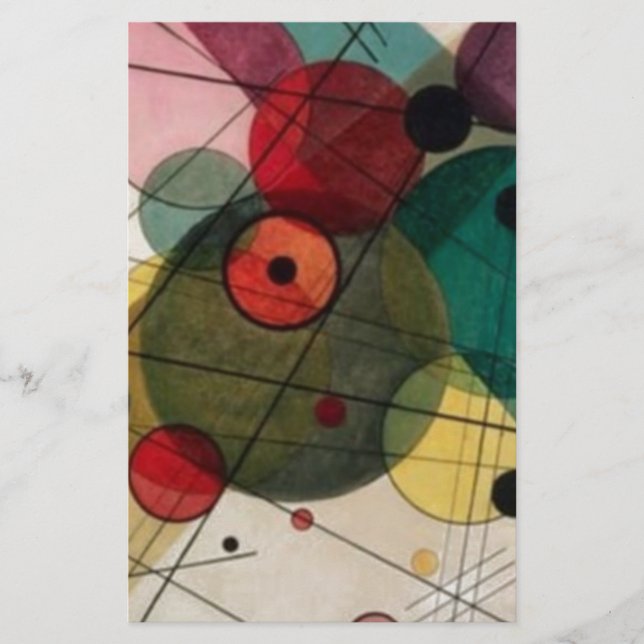 Kandinsky Abctract Circles in a Circle Stationery (Front)