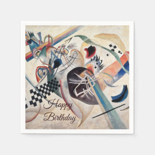 Kandinsky Abstract Art Happy Birthday Napkin