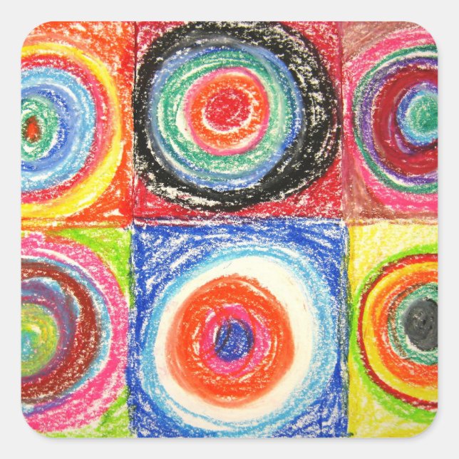 Kandinsky Abstract art Square Sticker (Front)