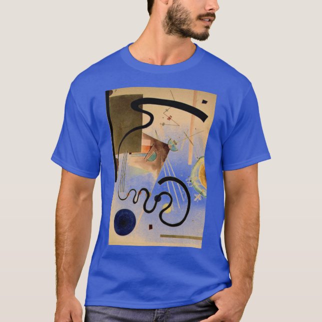 Kandinsky Abstract Artwork Deep Royal Blue T-Shirt (Front)