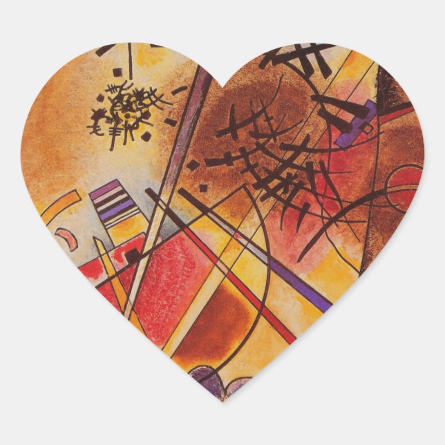 Kandinsky Abstract Artwork Heart Sticker (Front)
