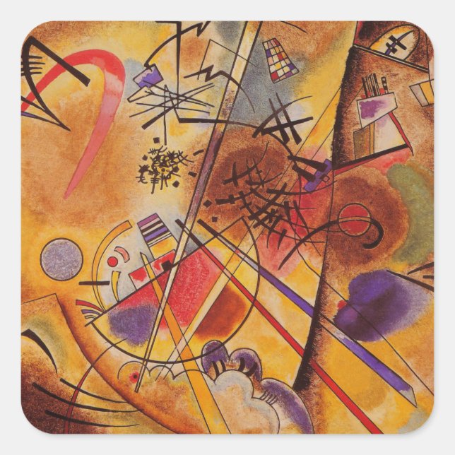 Kandinsky Abstract Artwork Square Sticker (Front)