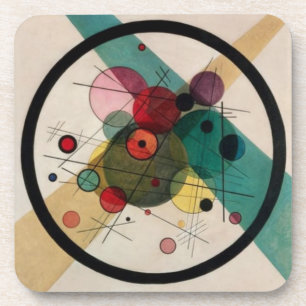 Kandinsky Abstract Circles in a Circle Coaster
