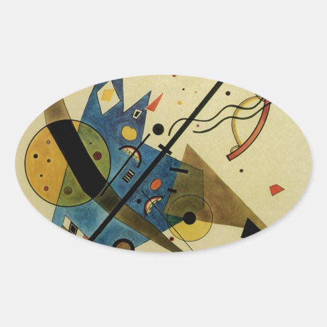 Kandinsky Abstract Circles Shapes Oval Sticker (Front)