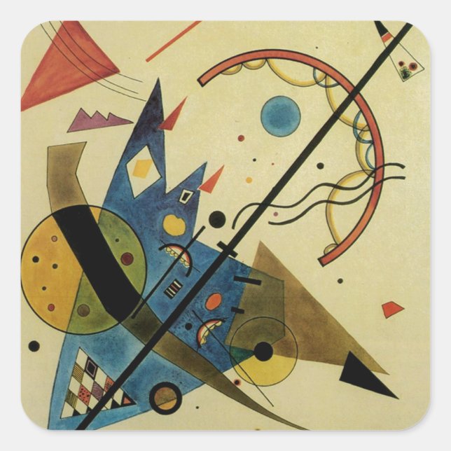 Kandinsky Abstract Circles Shapes Square Sticker (Front)