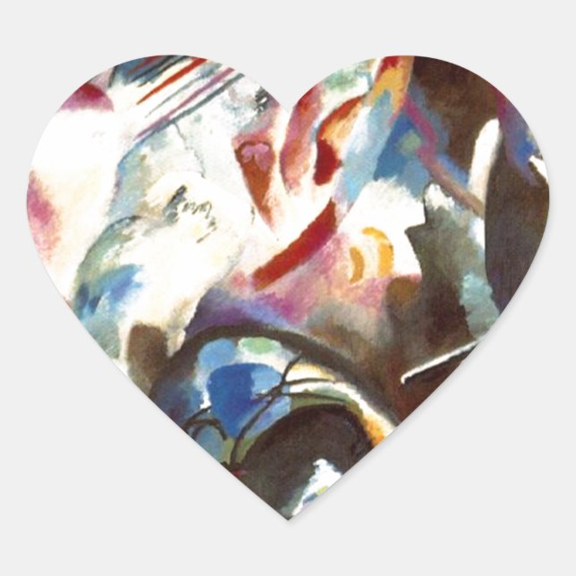 Kandinsky Abstract Composition VI Heart Sticker (Front)