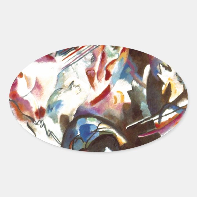 Kandinsky Abstract Composition VI Oval Sticker (Front)