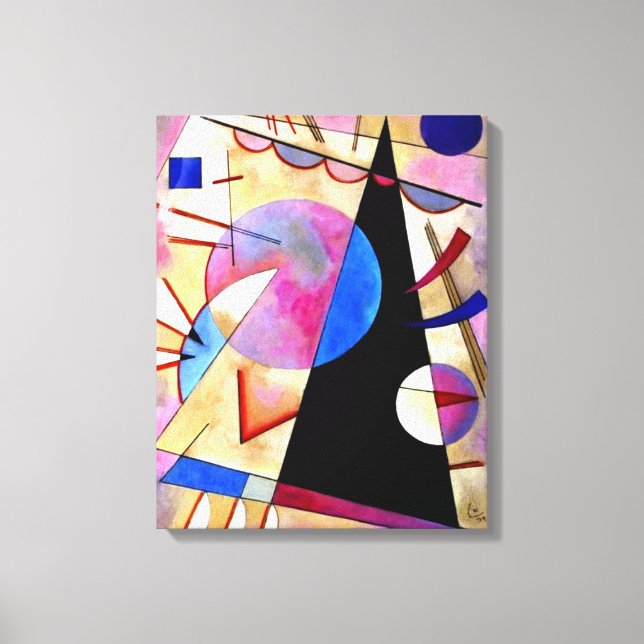 Kandinsky - Abstract Cubism with Pinks and Blues Canvas Print (Front)