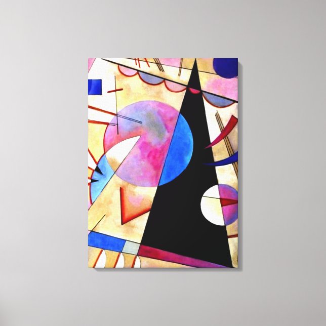 Kandinsky - Abstract Cubism with Pinks and Blues Canvas Print (Front)