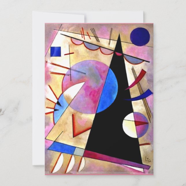 Kandinsky - Abstract Cubism with Pinks and Blues Card (Front)
