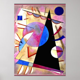 Kandinsky - Abstract Cubism with Pinks and Blues Poster