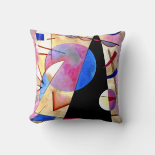 Kandinsky - Abstract Cubism with Pinks and Blues Throw Pillow