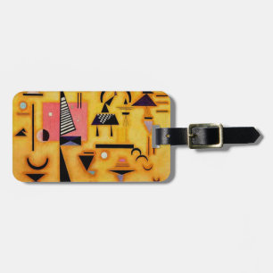 Kandinsky Abstract Decisive Pink Geometric Shapes Luggage Tag