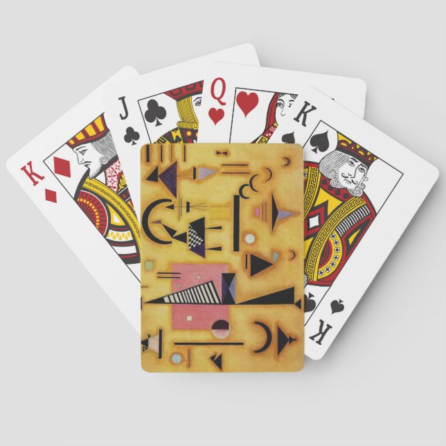 Kandinsky Abstract Decisive Pink Geometric Shapes Playing Cards (Back)