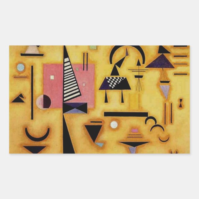 Kandinsky Abstract Decisive Pink Geometric Shapes Sticker (Front)