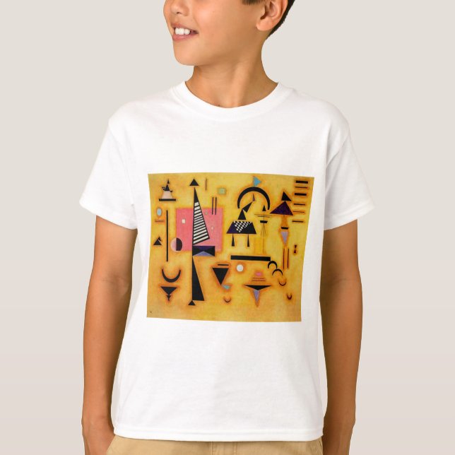 Kandinsky Abstract Decisive Pink Geometric Shapes T-Shirt (Front)