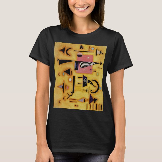 Kandinsky Abstract Decisive Pink Geometric Shapes T-Shirt (Front)