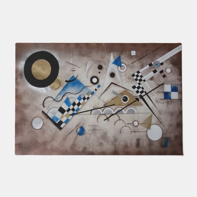 Kandinsky abstract painting mid century modern art doormat (Front)