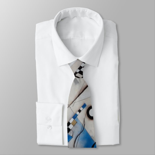 Kandinsky abstract painting mid century modern art tie (Tied)
