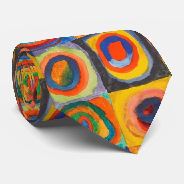 Kandinsky Abstract Squares Circles Tie (Rolled)