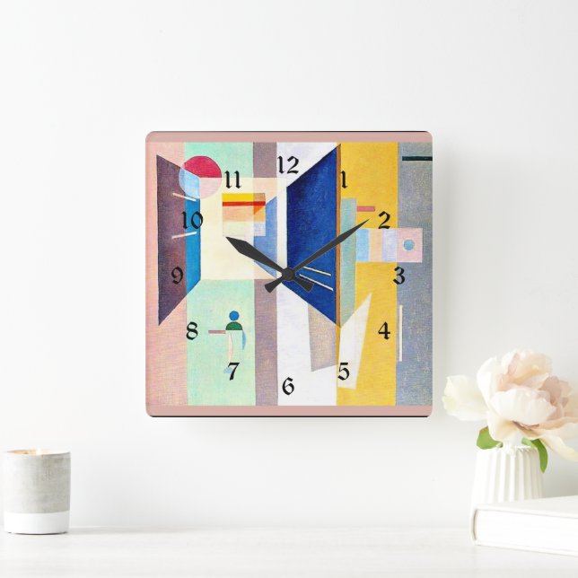 Kandinsky - After Right - To The Left, Square Wall Clock (Home)