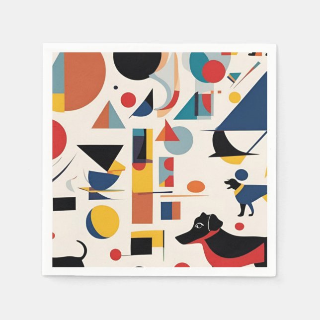 Kandinsky art & Dog lover /  Napkin (Front)