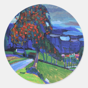 Kandinsky - Autumn in Murnau, Classic Round Sticker