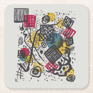 Kandinsky Bauhaus Abstract Geometric Colourful Art Square Paper Coaster