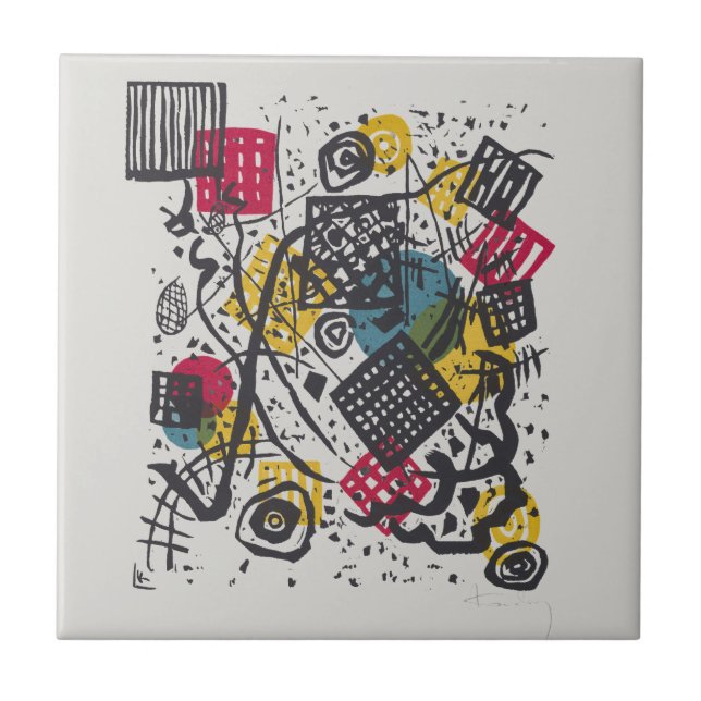 Kandinsky Bauhaus Abstract Geometric Colourful Art Tile (Front)