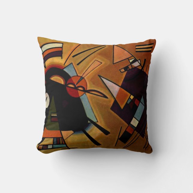 Kandinsky - Black and Violet Throw Pillow (Front)