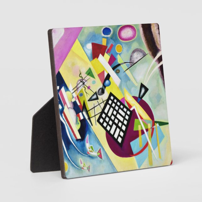 Kandinsky - Black Grid, popular abstract art, Plaque (Front)