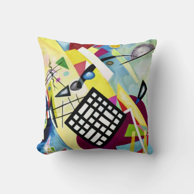 Kandinsky - Black Grid Throw Pillow (Front)