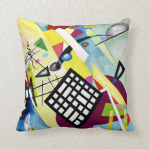 Kandinsky - Black Grid Throw Pillow