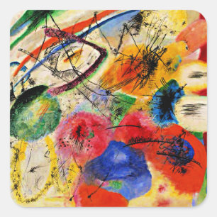Kandinsky - Black Lines Square Sticker