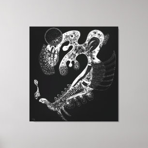 KANDINSKY - BLACK ON WHITE (Blanc sur Noir) - 1937 Canvas Print