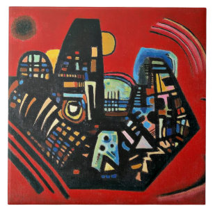 Kandinsky - Black-Red, famous painting Tile
