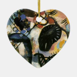 Kandinsky Black Spot Abstract Artwork Ceramic Ornament