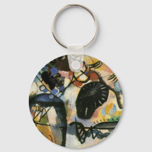 Kandinsky Black Spot Abstract Artwork Keychain