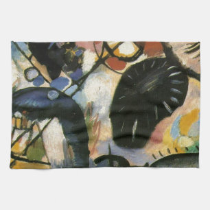 Kandinsky Black Spot Abstract Artwork Kitchen Towel
