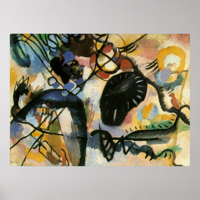 Kandinsky Black Spot Abstract Artwork Poster (Front)