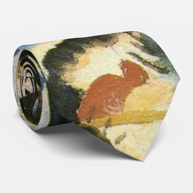 Kandinsky Black Spot Abstract Artwork Tie (Rolled)