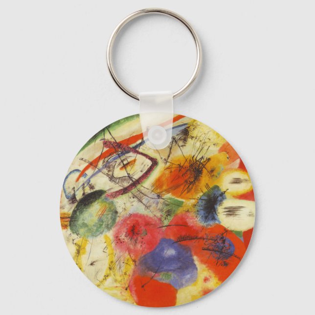 Kandinsky Black Strokes Abstract Painting Keychain (Front)