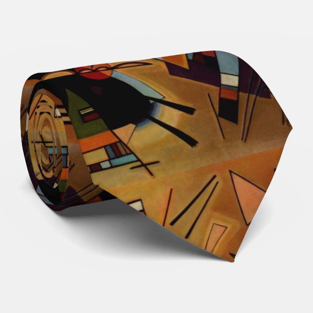Kandinsky Black Violet Abstract Painting Tie (Rolled)