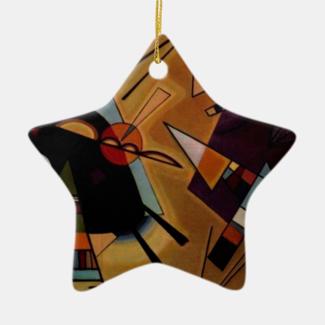 Kandinsky Black Violet Ceramic Ornament (Front)