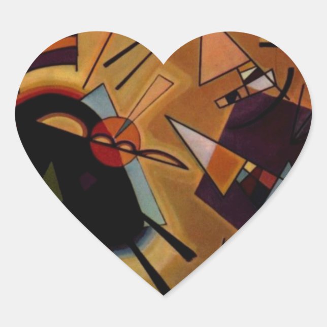 Kandinsky Black Violet Heart Sticker (Front)