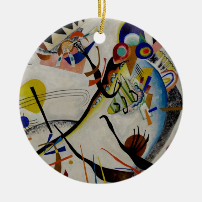 Kandinsky Blue Segment Ceramic Ornament (Front)